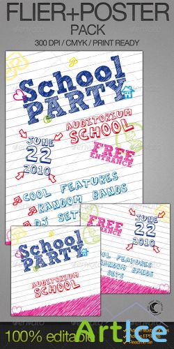 School Party Poster + Flyer - GraphicRiver