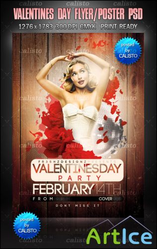 Valentines Day Flyer Poster PSD Template