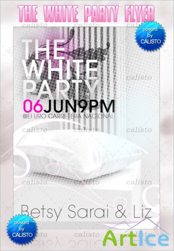 The White Party Flyer PSD Template
