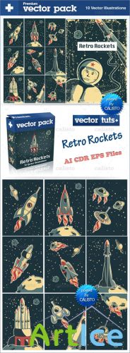 Premium Vector Pack  Retro Rockets