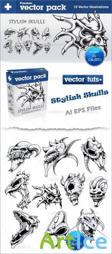 Premium Vector Pack  Stylish Skulls