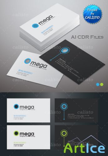 Omega Modern Vector Business Cards
