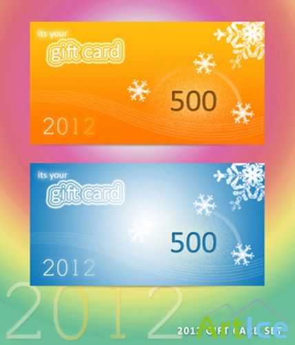 2012 Gift Card Set PSD Template