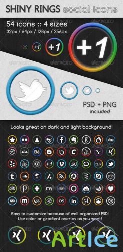 Graphicriver - Shiny Rings Social Icons