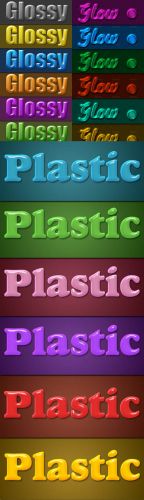 Plastic layer style 6 colors and glow layer style