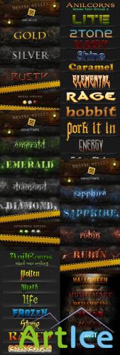Collection of Text Style for Photoshop pack # 3