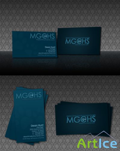Elegant blue business cards