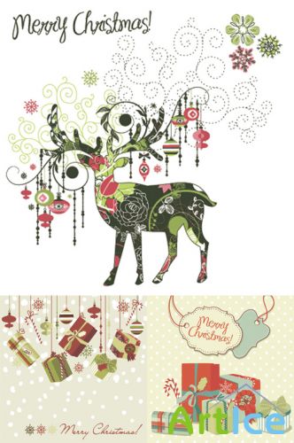 Christmas Gifts and Labels Vector