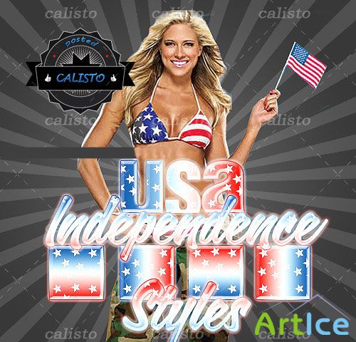 4 USA Independence Styles for Photoshop