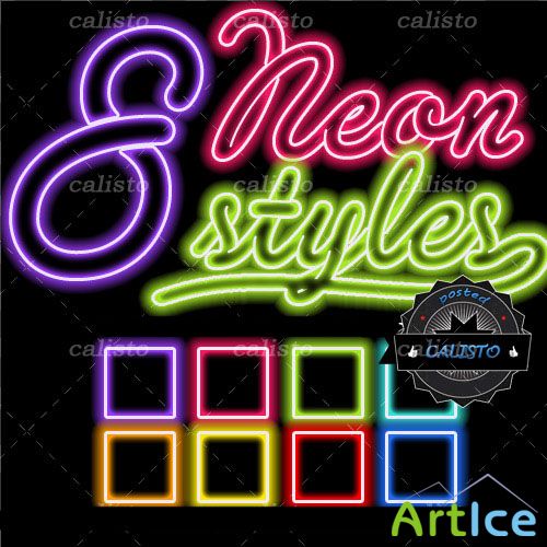 8 Neon Styles for Photoshop