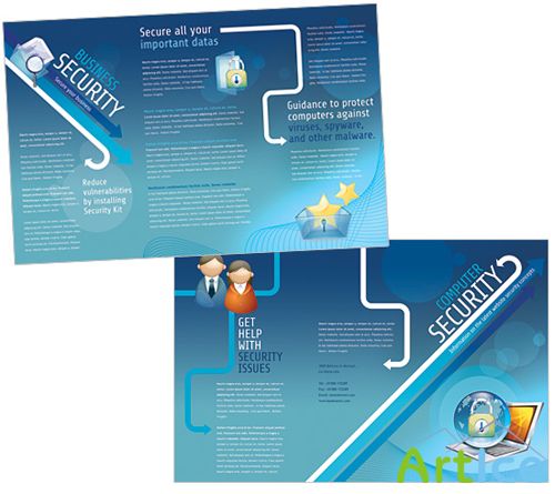 Templates for Design - Security Services Showpiece Brochure 11 x 8.5 BoxedArt