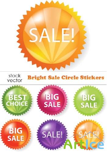 Vectors - Bright Sale Circle Stickers