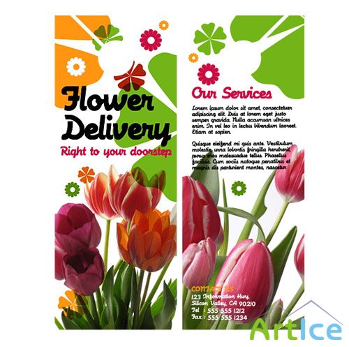 Templates for Design - Bouquet Deliverables A Brochure  3.5 x 8.5 BoxedArt