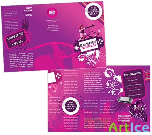 Templates for Design - Next Level Gaming Brochure  11 x 8.5 BoxedArt