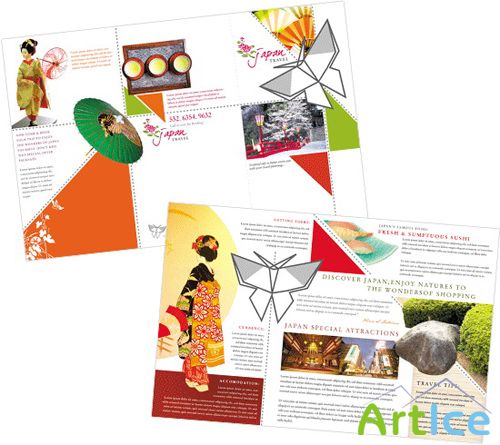 Templates for Design - Origami Tour Brochure  11 x 8.5 BoxedArt