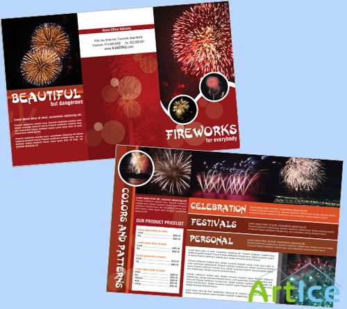 Templates for Design - Firework Display Brochure 14x8.5 BoxedArt