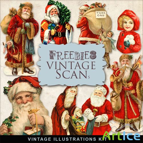 Scrap-kit - Vintage Christmas Illustrations #2