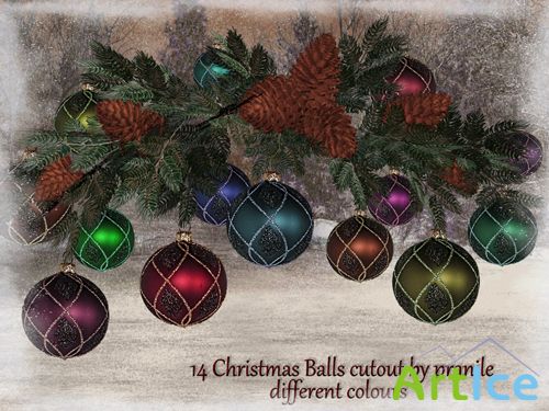 Christmas Balls 2 cutout stock