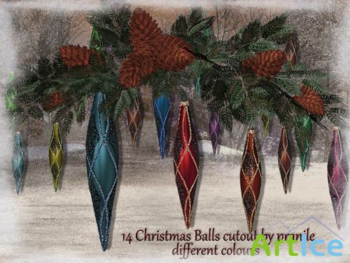 Christmas Balls 1 Cutout stock