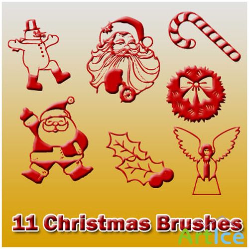 11 Christmas Brushes Set