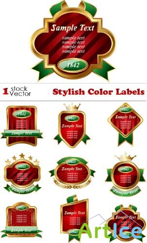 Stylish Color Labels Vector