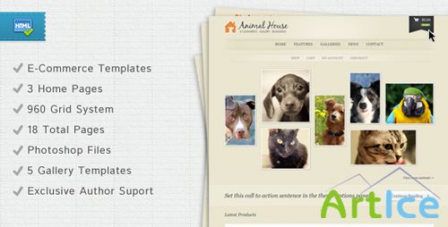 ThemeForest - Animal House - E-Commerce and Blogging Template Rip