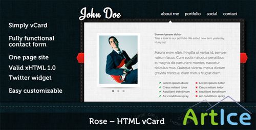 ThemeForest - Rose - HTML vCard - Rip