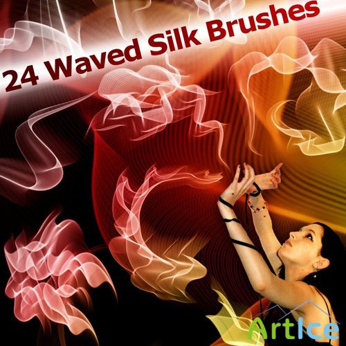 24 waved silk brushes