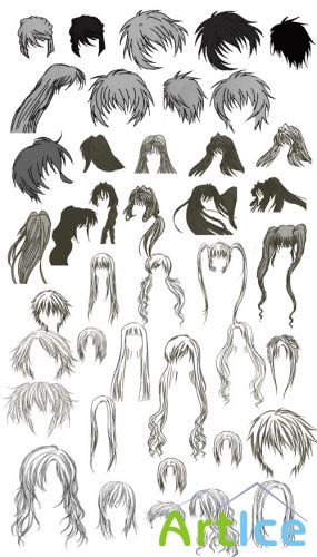 Anime hairs brushes