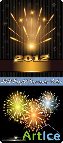 2012 Bright Fireworks Vector