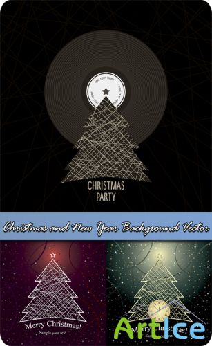 Christmas and New Year Background Vector