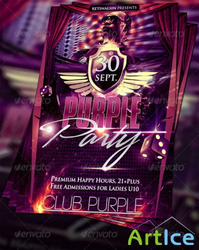 Purple Party Flyer Template