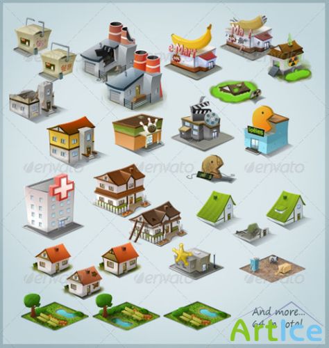 GraphicRiver - Modern Stylised Building Icon Pack (64 items)