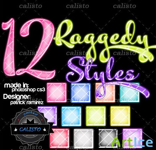 12 Raggedy Styles for Photoshop (REUPLOAD)