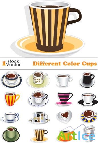 Different Color Cups Vector