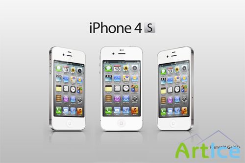 iPhone 4S white - PSD