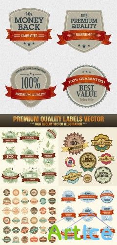 Premium quality labels vector