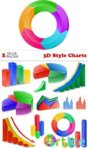 3D Style Charts Vector