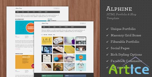 ThemeForest - Alphine - HTML Portfolio & Blog Template - Rip