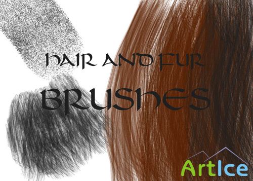 Hair and Fur Brushes set for Photoshop