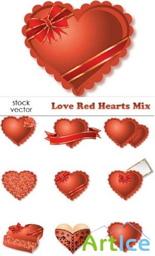 Vectors - Love Red Hearts Mix