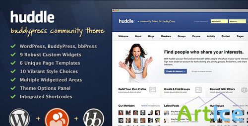 ThemeForest - Huddle - WordPress & BuddyPress Community Theme - Rip