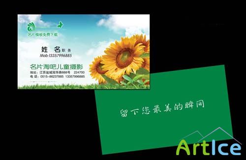 green nature business card design