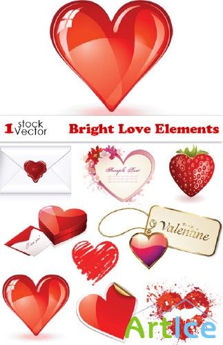 Bright Love Elements Vector