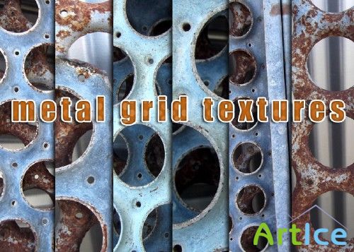 Metal Circle Grid Textures for Photoshop