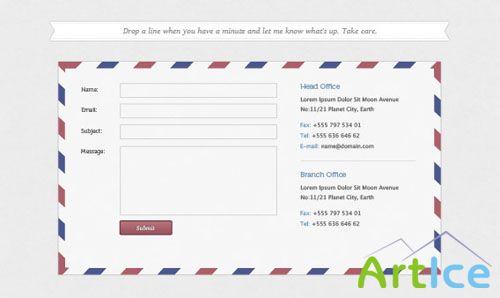 Contact Form PSD Template
