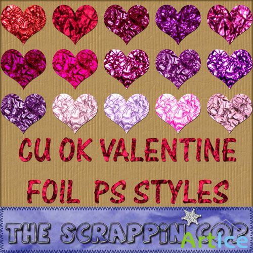 Valentine Foil Layer Styles for Photoshop