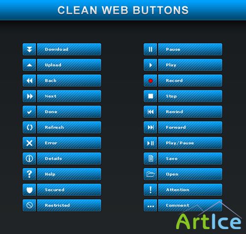 New Clean Web Buttons Psd