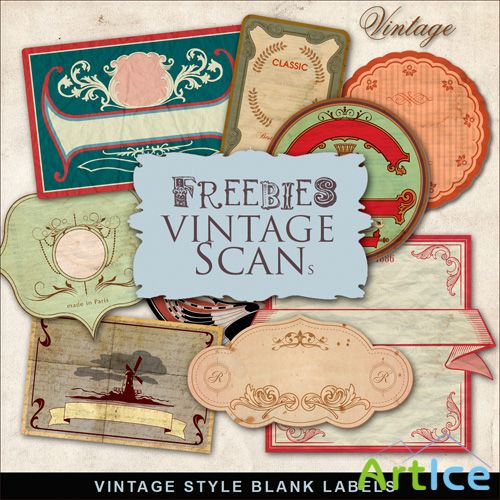 Scrap-kit - Vintage Style Blank Labels #2