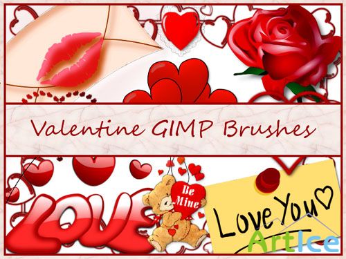 Valentine GIMP Brushes for Photoshop